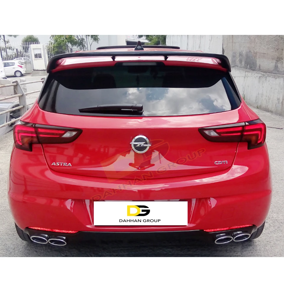 Opel Astra K 2015 - UP OPC 스타일 리어 윙 스포일러 익스텐션 페인트 또는 원시 표면 고품질 유리 섬유 소재 Astra 키트