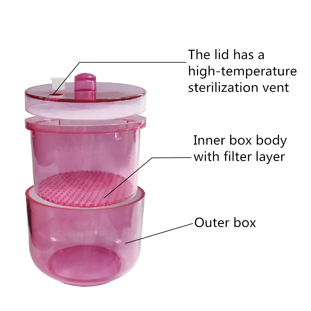 Dental Burs Disinfection Box Heat-Resistant Dentist Sterilizing Case Burs Block Drills Cleaning Immersion Case Dentistry Tools