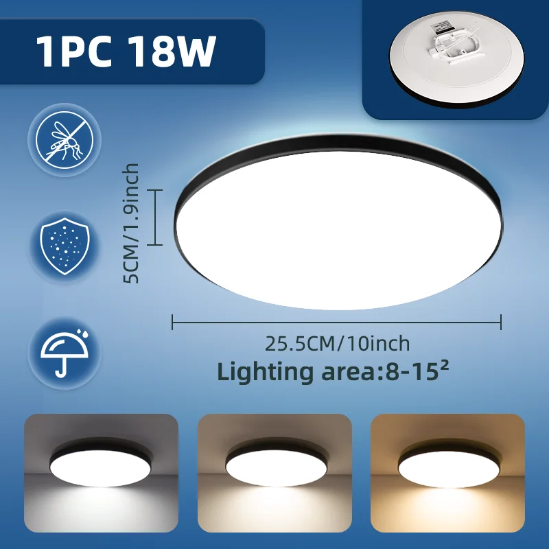 CHUANGYANG Wasserdichte Led Badezimmer Lampe Decke Licht Led Decke 18W 30W 40W Gold Decke Lampe Runde Für Küche wohnzimmer Toilette 220V 7