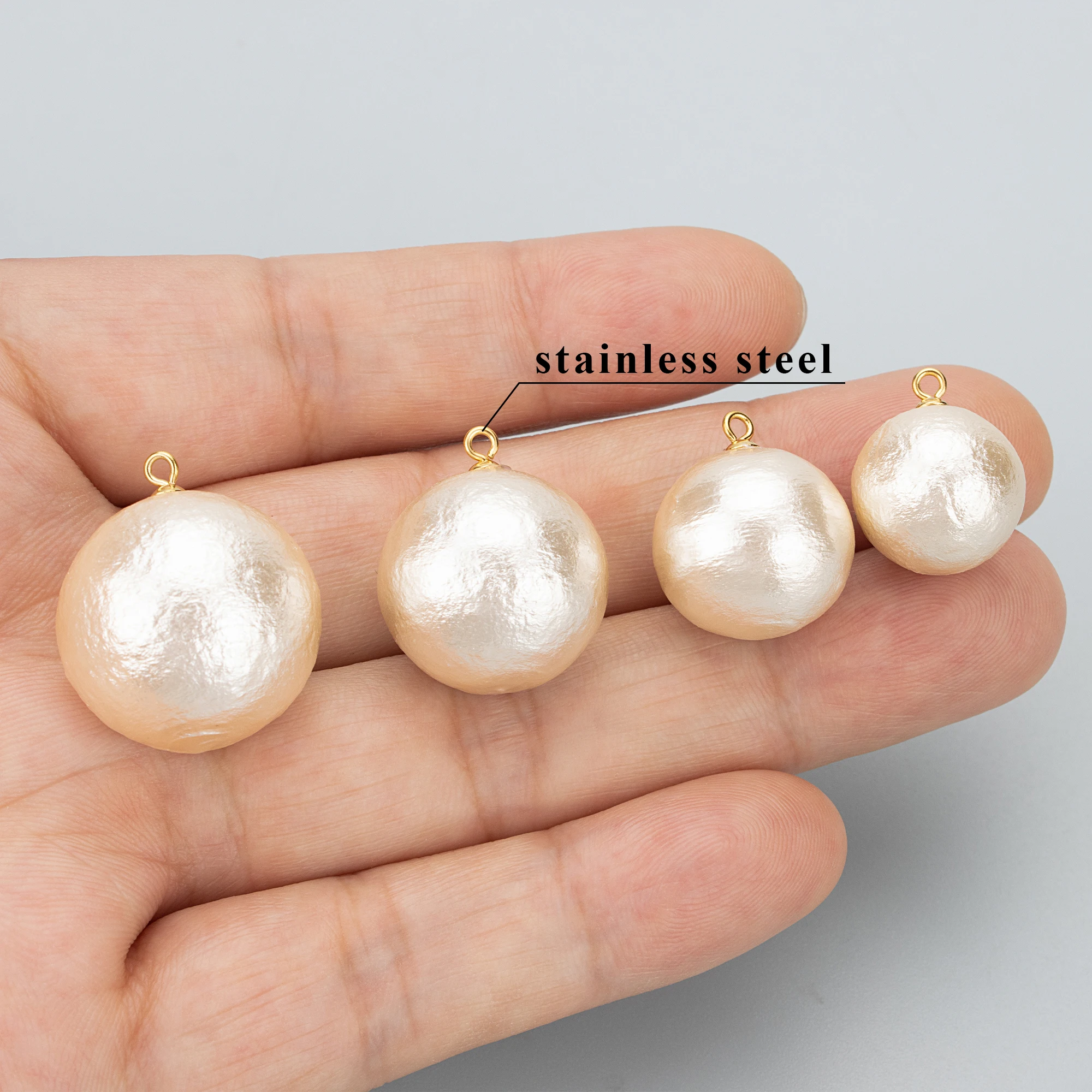 GUFEATHER ME23,jewelry accessories,cotton pearl,stainless steel cap,hand made,jewelry making,charms,diy pendants,4pcs/lot