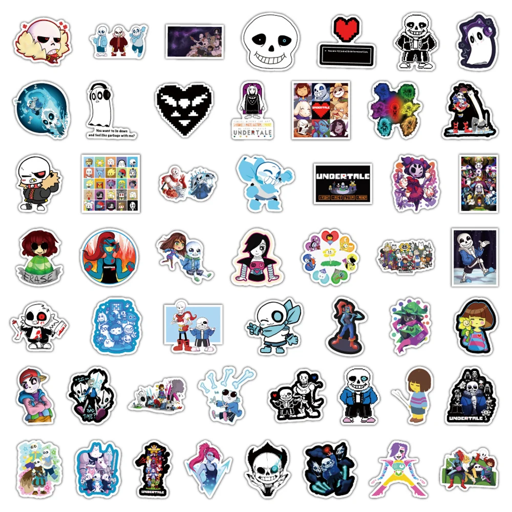 10/30/50/100 Game Undertale Stickers Cartoon Graffiti Decals Kids Toy DIY Laptop Phone Fridge Notebook Suitcase Car Cool Sticker