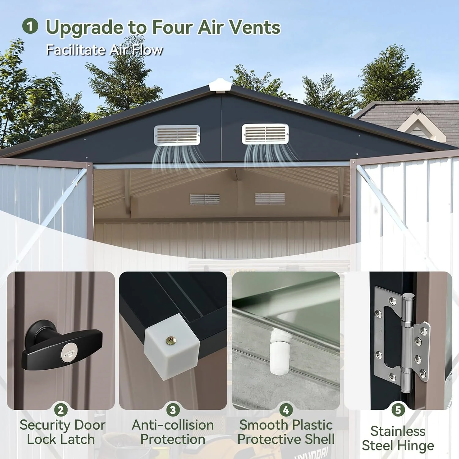Metal Garden Storage Shed — product detail 2