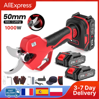1000W/900W 50mm Electric Pruning Shears Brushless Cordless Pruner Shear Garden Fruit Tree Branches Cutter Tool With 2pcs Battery