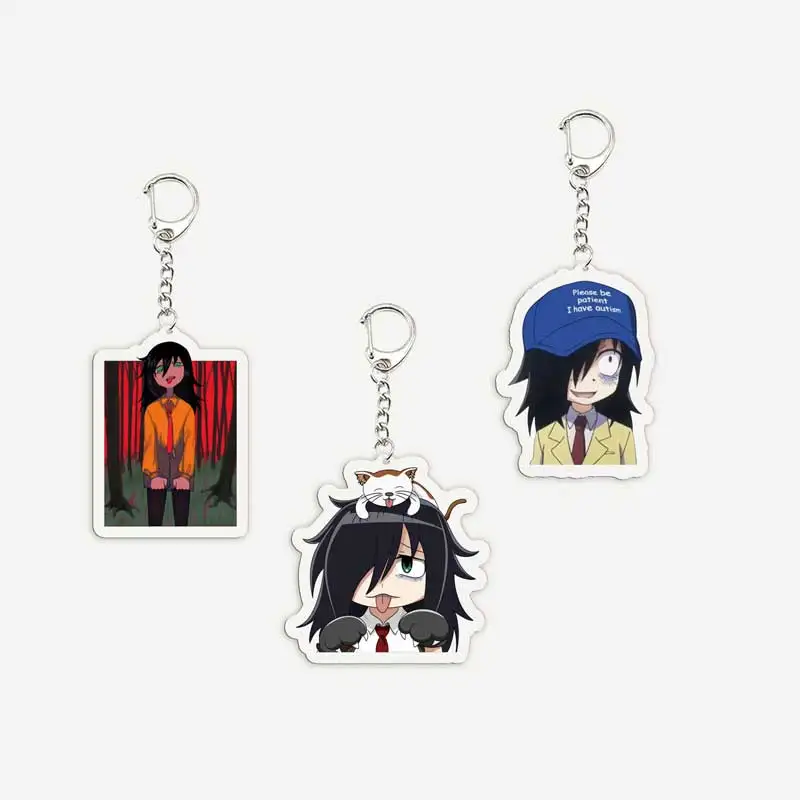 Watamote Tomoko Kuroki Backrooms Schlüsselanhänger für Zubehör Tasche Acryl Tomoko Kuroki Schlüsselanhänger Schlüsselanhänger Anhänger Ketten Fans Geschenke