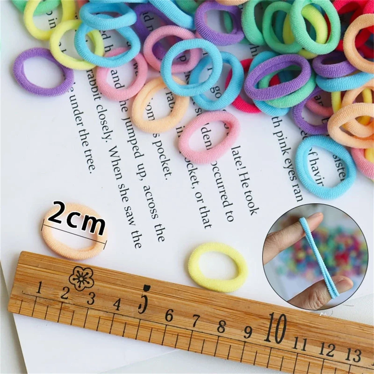 500/200/100PCS Colorful Basic Nylon Ealstic Hair Ties for Girls Ponytail Hold Scrunchie Rubber Band Kid Fashion Hair Accessories