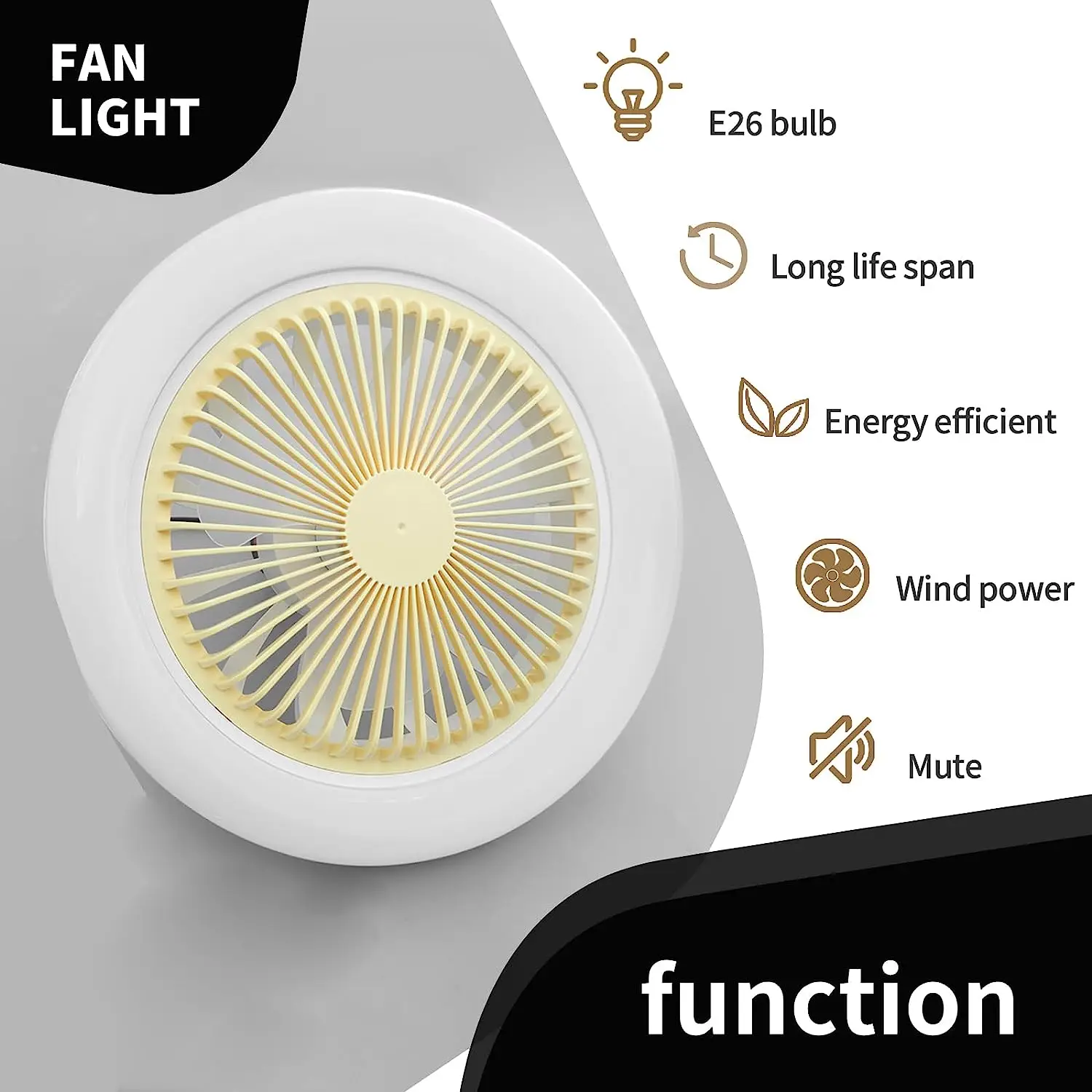 Schroef In Plafondventilator In Licht Socket E27/E26 30W Dimbare Socket Ventilator Kleine Plafondventilator Met Licht, Plug In Gloeilamp Plafondventilator