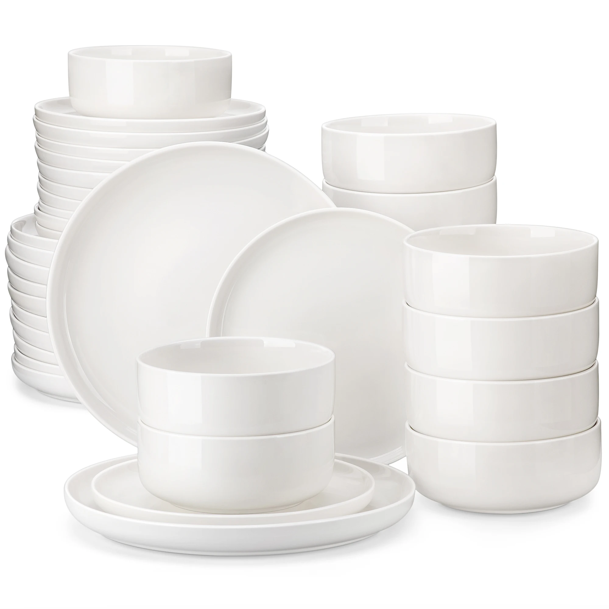 MALACASA 36-Piece Ceramic Plate Sets Porcelain Dinnerware Set Tableware Set with 12 Pcs Dinner/Dessert Plates/Bowl for 12