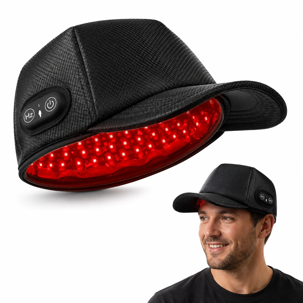 Cordless Red Light Therapy Hair Growth Cap 100 LEDs 660nm 850nm Near Infrared Scalp Care Hat 4 Modes 3 Brightness Levels 2000mAh Rechargeable Hair Density Support for Thinning Hair Receding Hairline Men Women Home Travel Restore Hair Thickness Hair Regrow