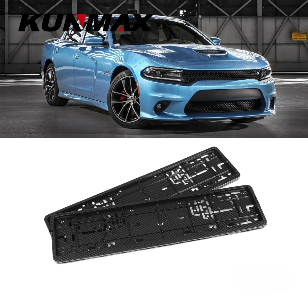 Une paire de cadre de plaque d'immatriculation européen de Style carbone, accessoire automobile, support étanche avec plaque d'immatriculation de montage