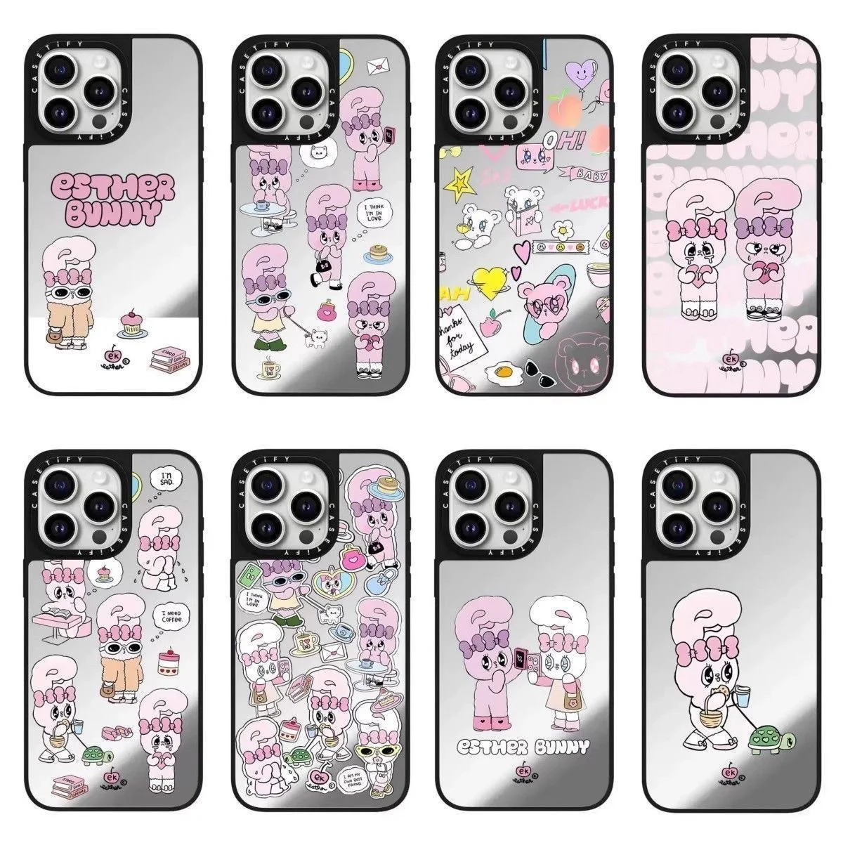 حافظة هاتف Esther Bunny ذات علامة تجارية مشتركة من MINISO لهاتف iPhone 16 Pro Max، Apple 15/14/13، كارتون 12، موديل شعبي