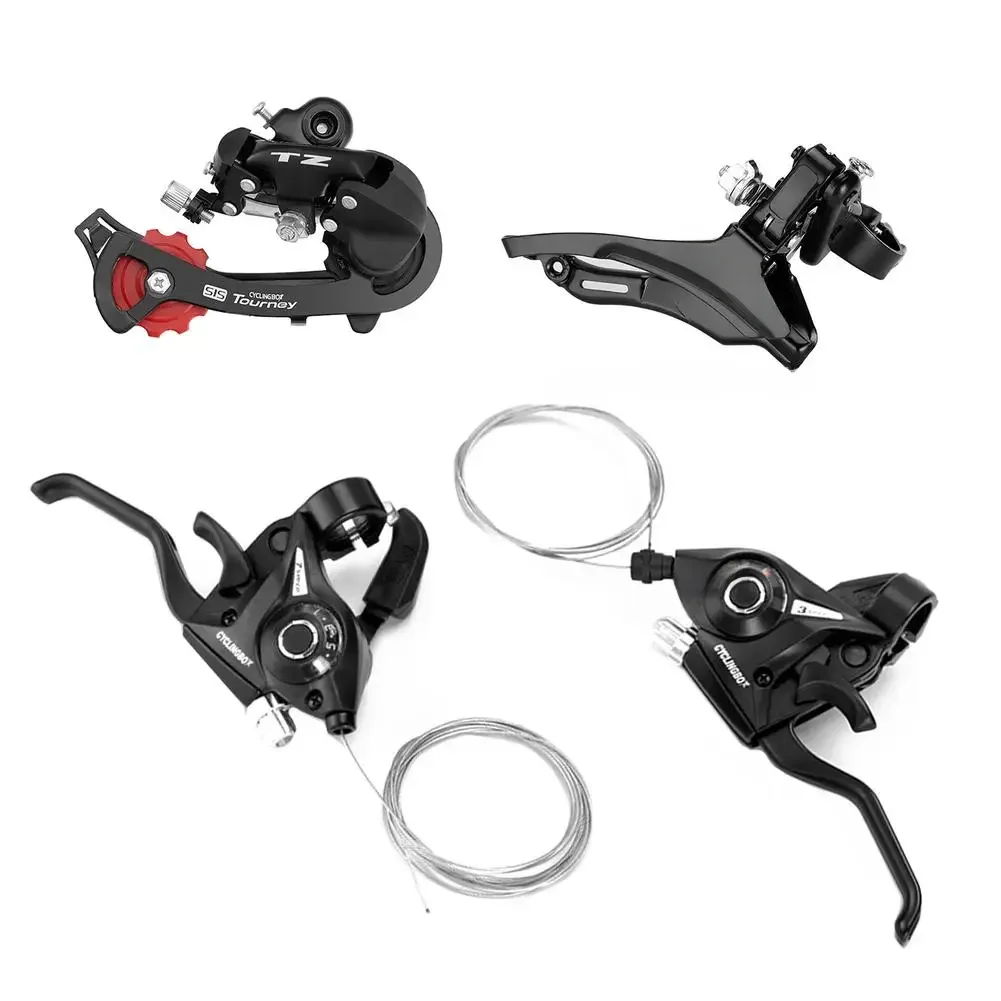 AliExpress Bicycle Derailleur Transmission Set With Shift Cable Bike Part One-Piece MTB Bike Front Rear Shifter