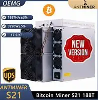 

АК купить 4 получить 2 бесплатно новый Bitmain Antminer S21 188T 3290 Вт Биткоин BTC ASIC Майнер в наличии