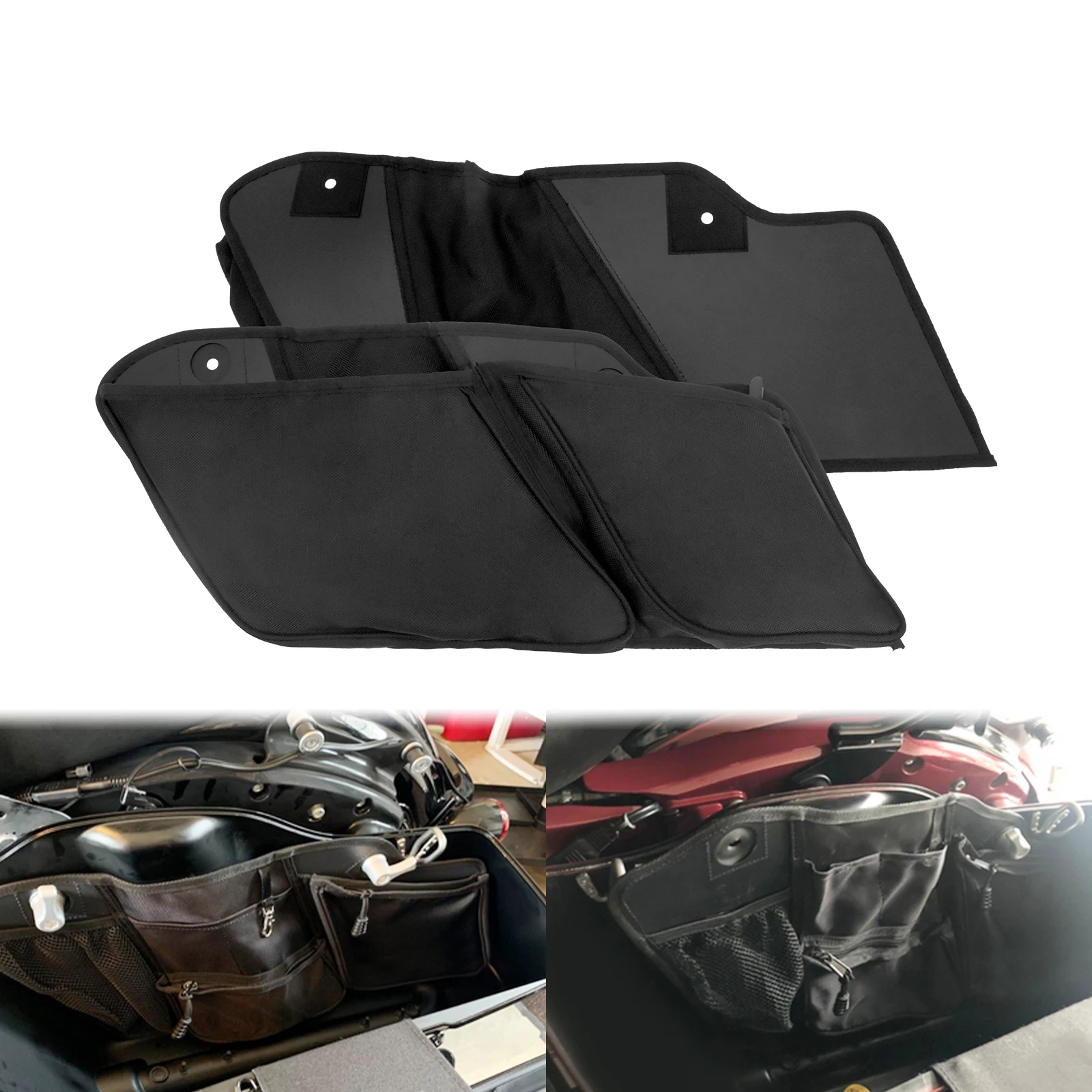 Motorcycle Saddlebag Liners Wall Organizer Storage Zipper Tool Bag For Harley Touring Road Street Electra Tri Glide FLHX 14-2021 For Electra Glide Low Ultra Classic FLHTCUL