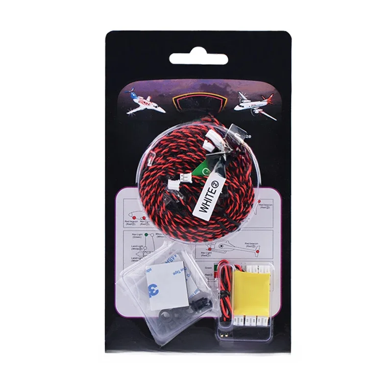 Kit de système d'éclairage RC 8 LED, lumières clignotantes de Simulation avec boîte de commande, accessoires RC pour avion hélicoptère RC