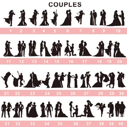 Personalized Family Wedding Cake Topper Bride And Groom Couple Baby With Dogs Cats Animals Silhouette Custom Acrylic Cake Topper