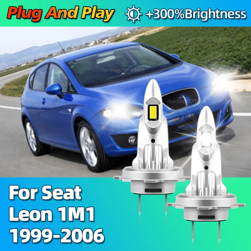 

Светодиодные автомобильные фары 30000LM H7 Canbus Mini SIze 6000K Автомобильные фары для Seat Leon 1M1 1999 2000 2001 2002 2003 2004 2005 2006