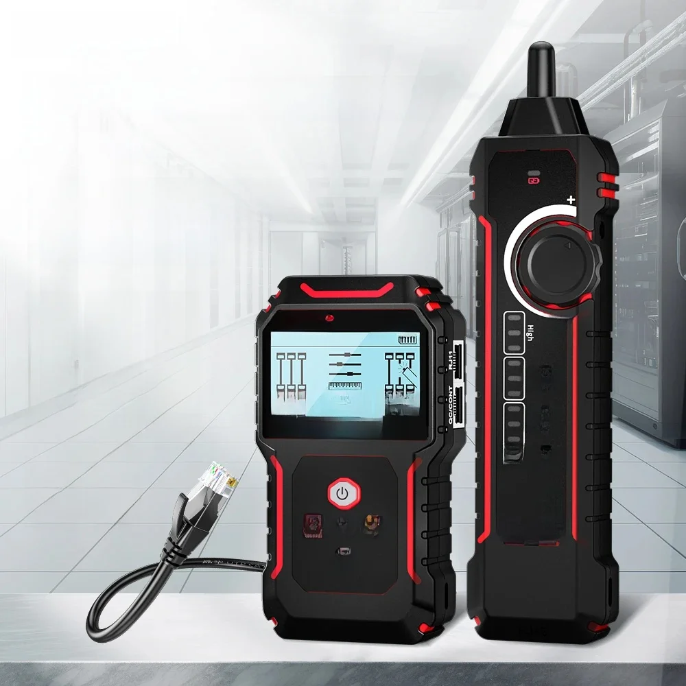 NOYAFA NF-8209S Netwerkkabeltester Kabeltracker LCD-scherm Poe Checker Cat5 Cat6 Lengte meten Wiremap Tester Netwerktools - afbeelding 2
