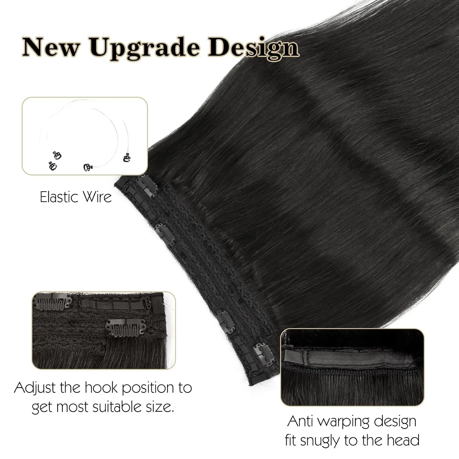 Sixstarhair Halo Наращивание волос Человеческие волосы 14/16/20 дюймов Проволока для наращивания волос Зажим для наращивания волос Настоящие человеческие волосы для женщин