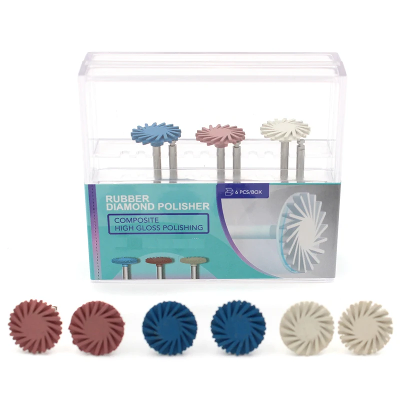 

Набор из 6 шт. зубных полировочных колесок для композитных материалов, спиральные алмазные диски-фрезы, эффективный инструмент для отбеливания и ухода за зубами