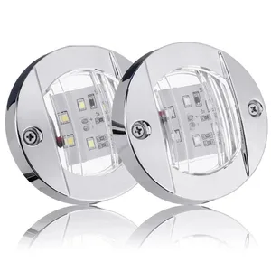 Bir motor Yat, güneşlenme terası ve ücretsiz, gömme iç aydınlatma, beyaz-mavi 6LED 12V için su geçirmez yuvarlak LED kıç ışığı tekneler için en çok satılan 8 aydınlatma - no. 1