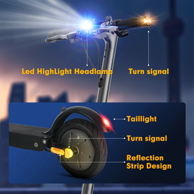 Patinete eléctrico plegable para adultos, 48 V, 800 W, 10,4 Ah, patinete eléctrico portátil para desplazamientos urbanos y actividades deportivas al aire libre.
