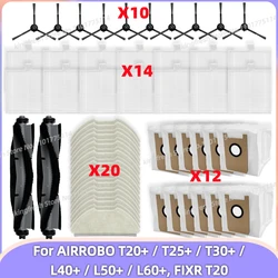 Fit For AIRROBO T20+ / T25+ / T30+ / L40+ / L50+ / L60+ / FIXR T20 Parts Main Roller Side Brush Filter Mop Cloth Pad Dust Bag