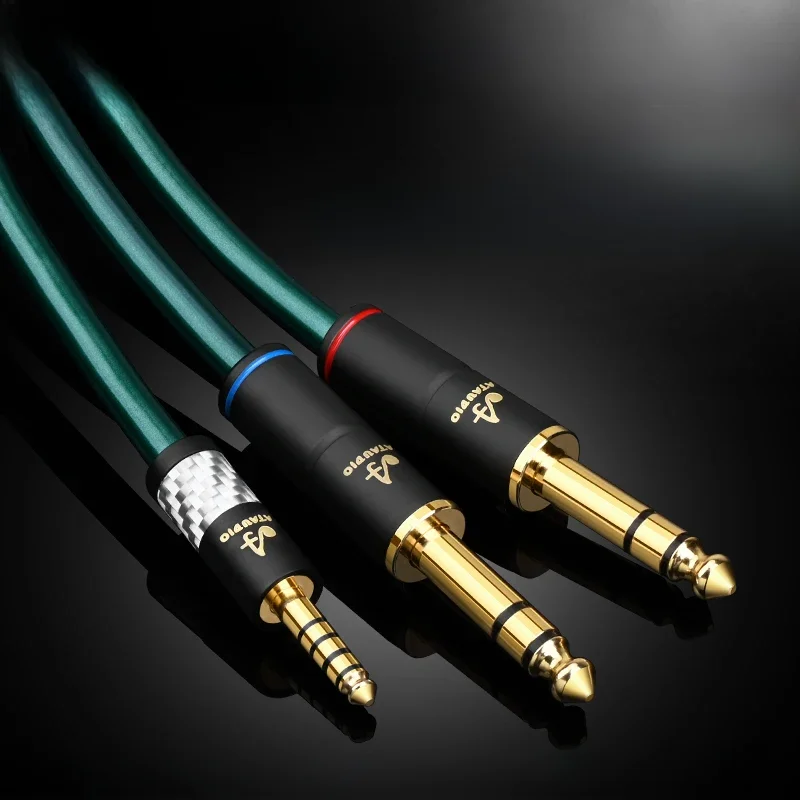 Kabel audio Hi-fi OCC 4.4mm Balance do podwójnego 6.5 TRS, wysokiej klasy przewód 4.4 do podwójnego 6.35mm do Pha2a WM1A 1Z ZX300A, miksera głośnikowego — zdjęcie produktu 7