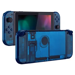 eXtremeRate Transparent Clear Blue Console Back Plate Controller Housing Shell with Buttons for Nintendo Switch Console & JoyCon
