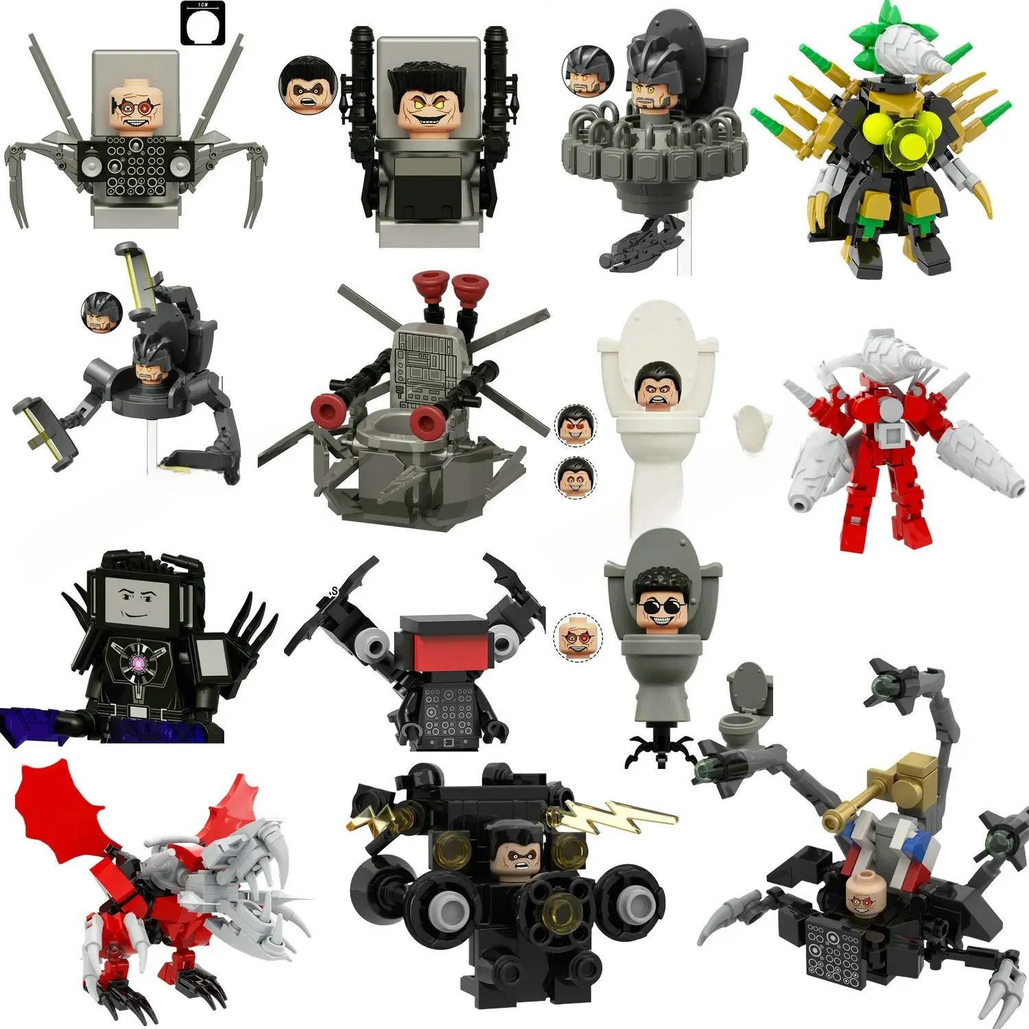 Skibidi – Mini figurine de toilette pour homme, 4CM, moniteur, blocs de construction, caméra Audio, jouets pour garçons et enfants, cadeau de noël et d'anniversaire