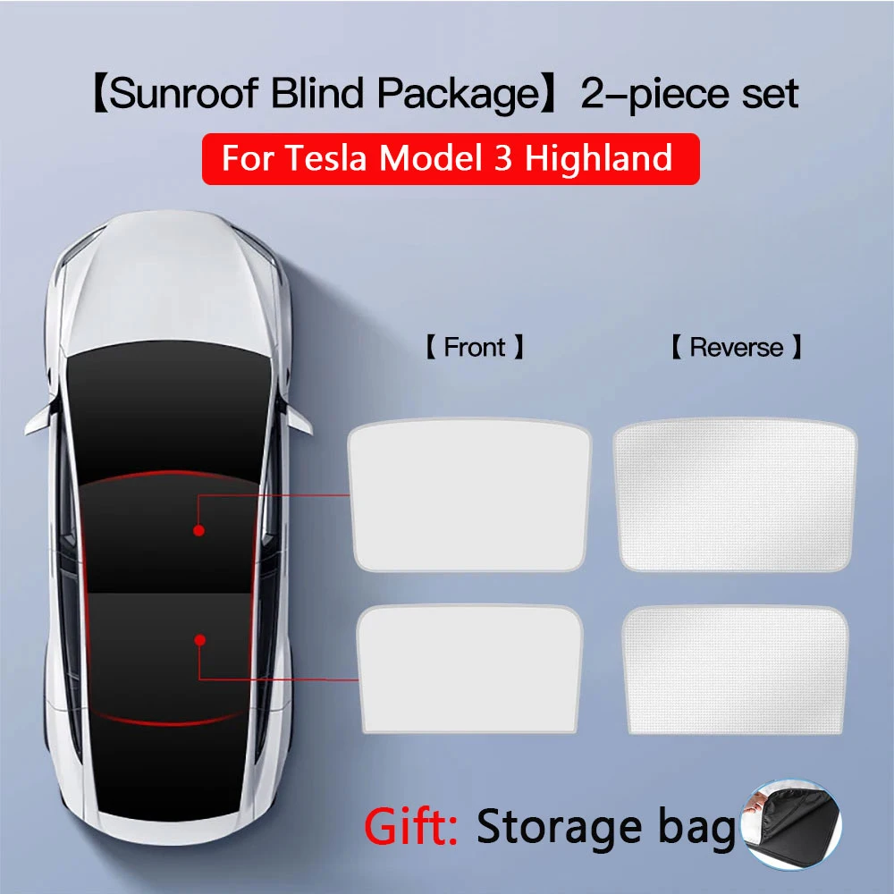 2 Stuks Voor Tesla Model 3/Y/3 Hoogland/Y Juniper Ijs Doek Gesp Shades Voor Glazen dak Voor & Achter Zonnedak Dakraam Zonnescherm