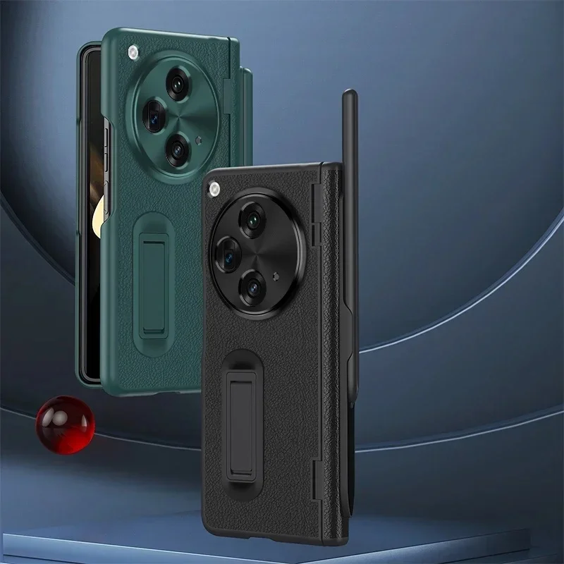 Étui en cuir de qualité supérieure pour OPPO Find N3, charnière, support de déclinaison, protecteur d'écran, stylet, lentille pliante, housse de protection pour OnePlus Open