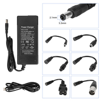 42V Electric Bicycle Battery Charger 42V/1.5A Charger With 6 Adapter Cables Electric Lithium Battery E-Bike Battery Charger