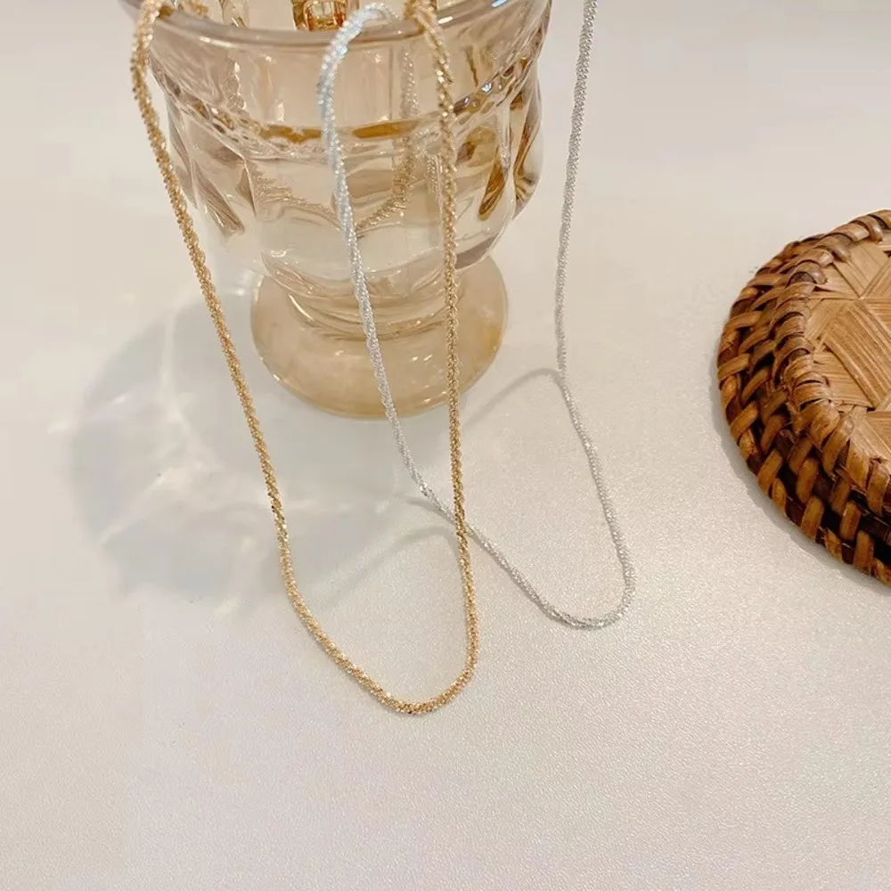 New Popular Silver Colour Sparkling Clavicle Chain Necklace Women Sunshinny Jewelry Choker For Wedding Party Gift image 5