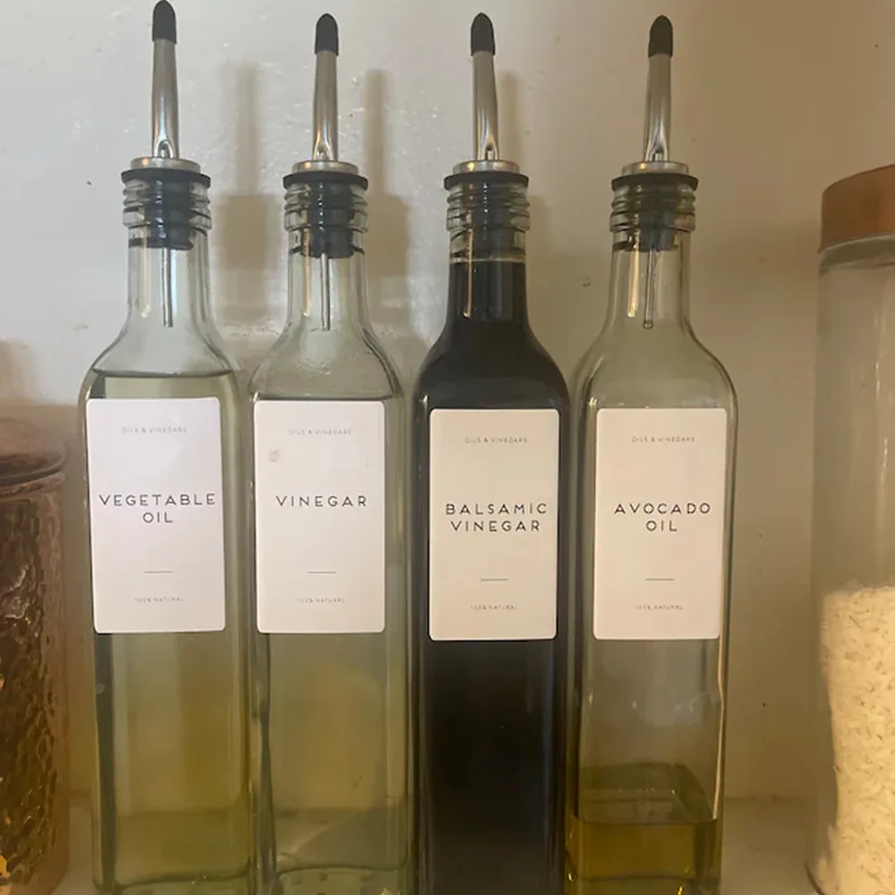 Waterproof Custom Pantry Labels, Basic Oils & Vine Labels