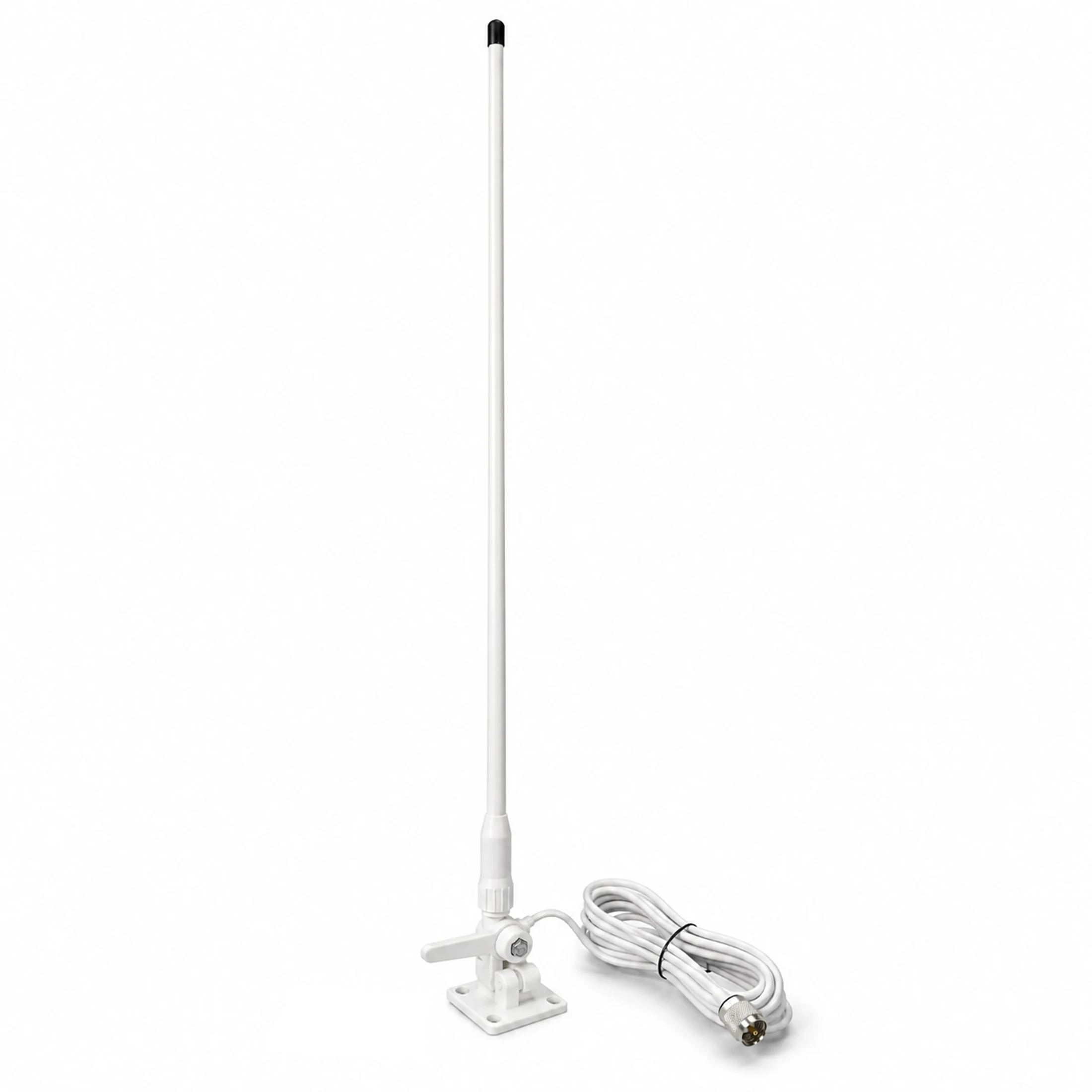 Top-Tier 156-163MHz VHF Marine Whip Antenna,Fiberglass & PL259 for Ultimate Connectivity