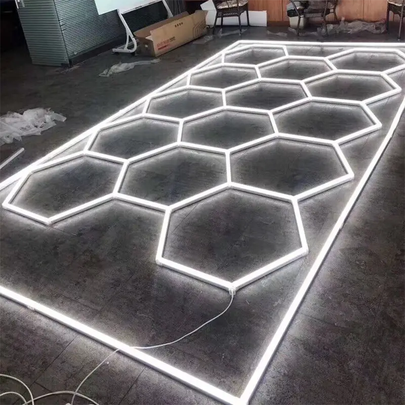 Honeycomb Hex LED Garage Light Panel, 6500K, 500,000-Hour Life