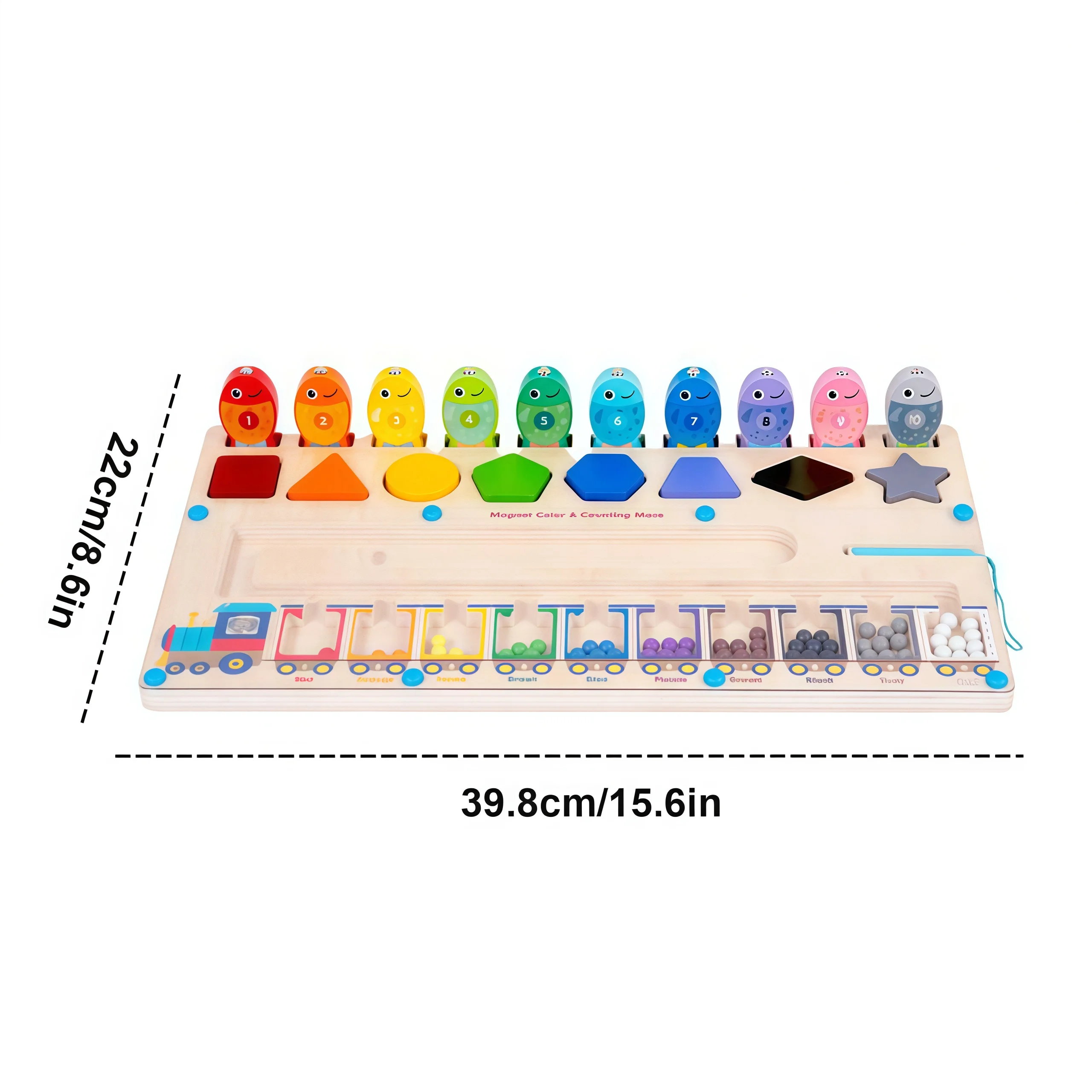 Montessori Magnetic Color and Number Maze,  Wooden Magnet Puzzle Game Board for Toddlers, Fine Motor Skills Toys