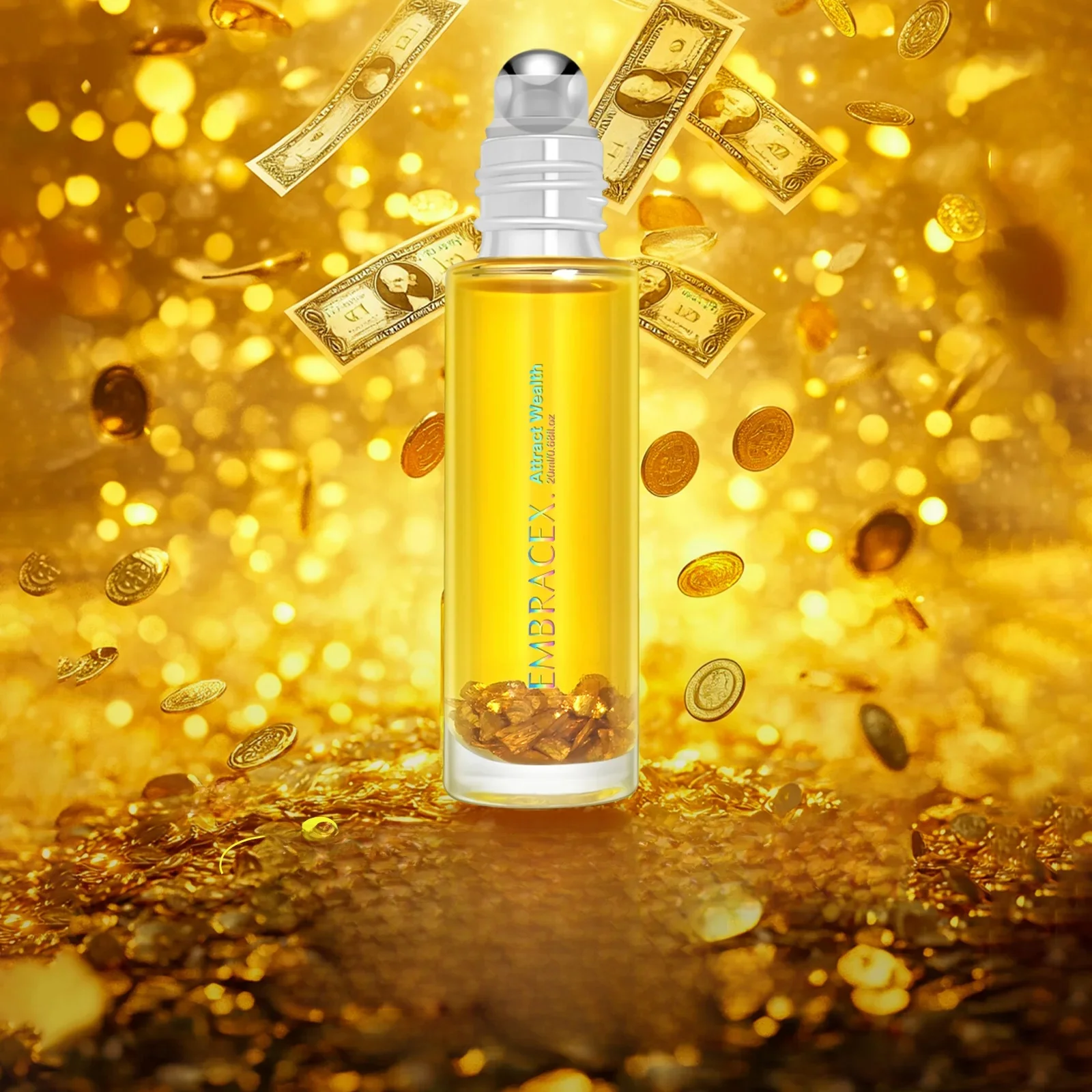 20ml attirer la richesse parfum huile essentielle Rollerball parfum cadeaux rouleau parfum attirer plus d'argent soins de la peau Massage voyage