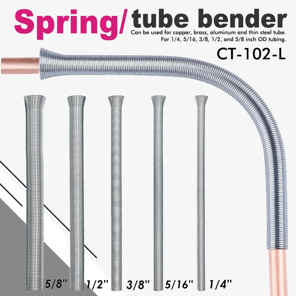 5pcs Spring Tube Tension Spring Pipe Bender Spring Steel for Air Condition Copper Aluminium Tube Bending Hand Tool Decoration