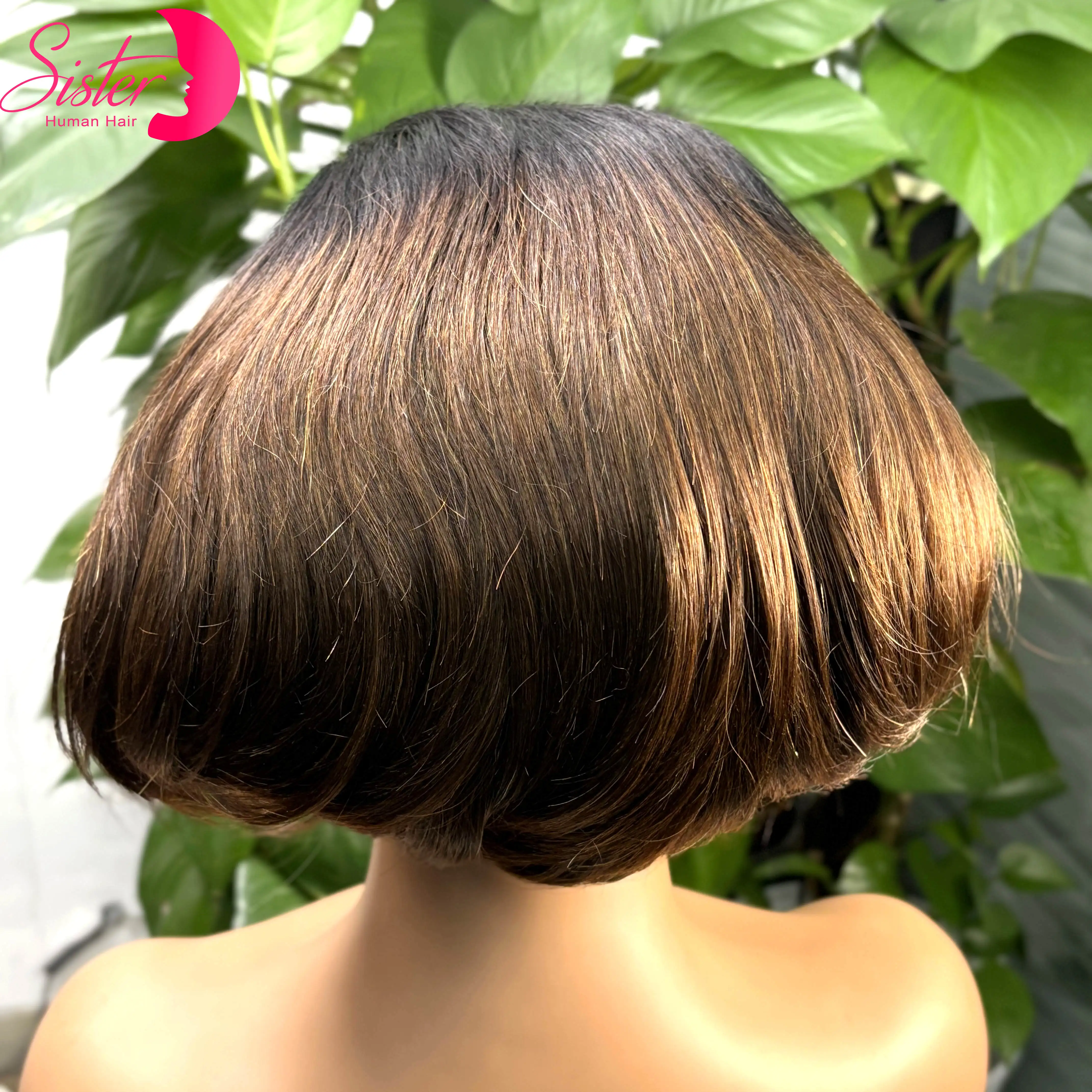 

13x4 Кружева Фронтальная 1BT4 Ombre Pixie Cut Парик Парики из натуральных волос 300% Плотность Короткие натуральные волнистые волосы Remy Bob Парики для чернокожих женщин