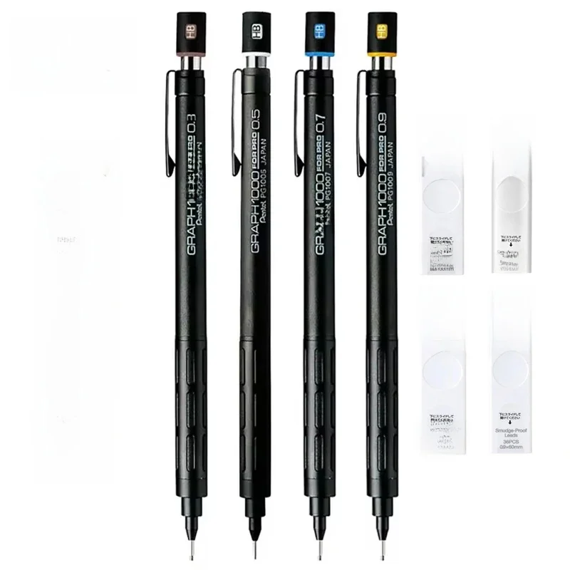Pentel PG1000 Graph For PRO Black Ołówek automatyczny, 0,3 ~ 0,9 mm Uniwersalny profesjonalny zestaw ołówków do rysowania i szkicowania — zdjęcie produktu 7