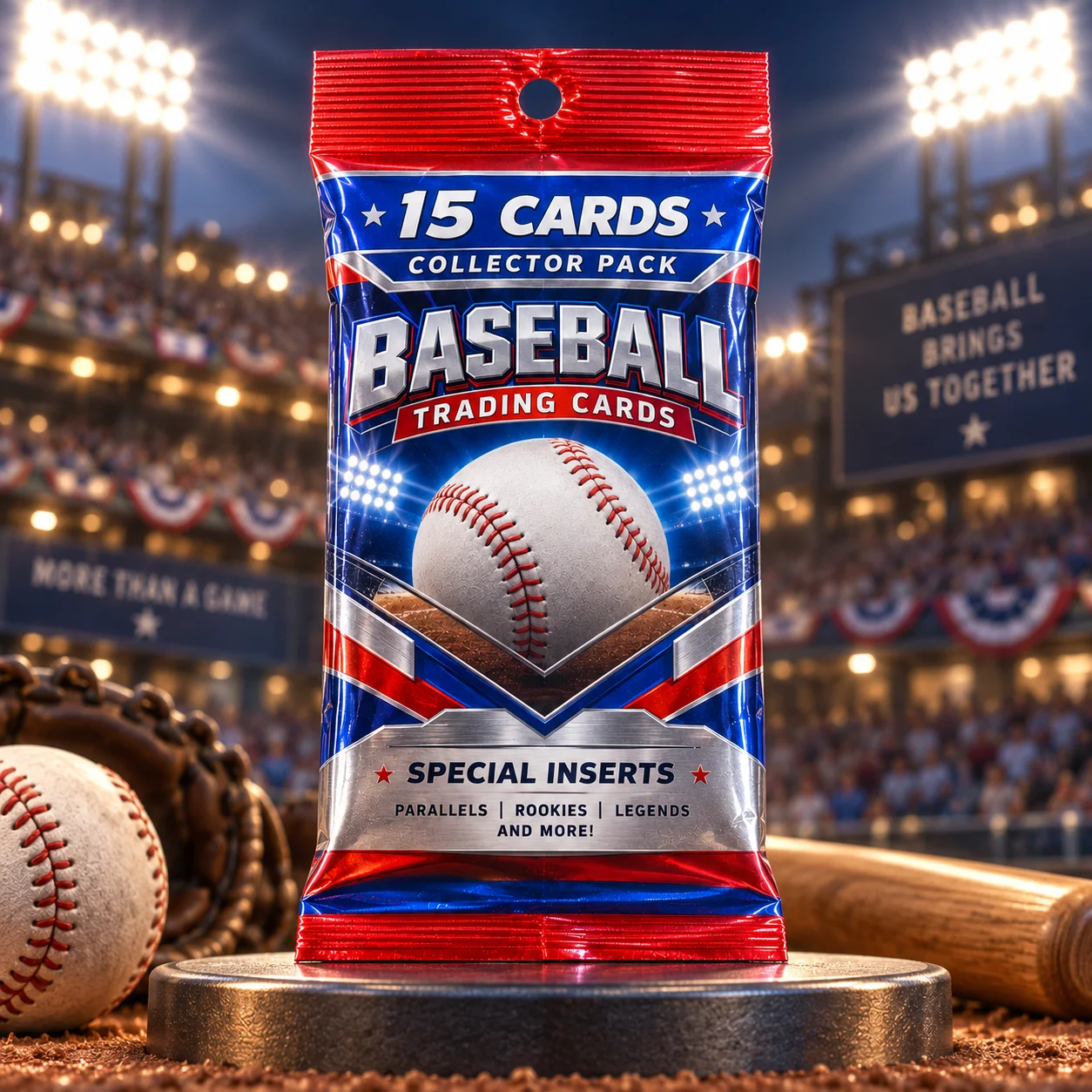 15 Cards Baseball Trading Card Pack Collectible Sports Card Set with Insert Cards and Parallel Style Cards Hobby Collection