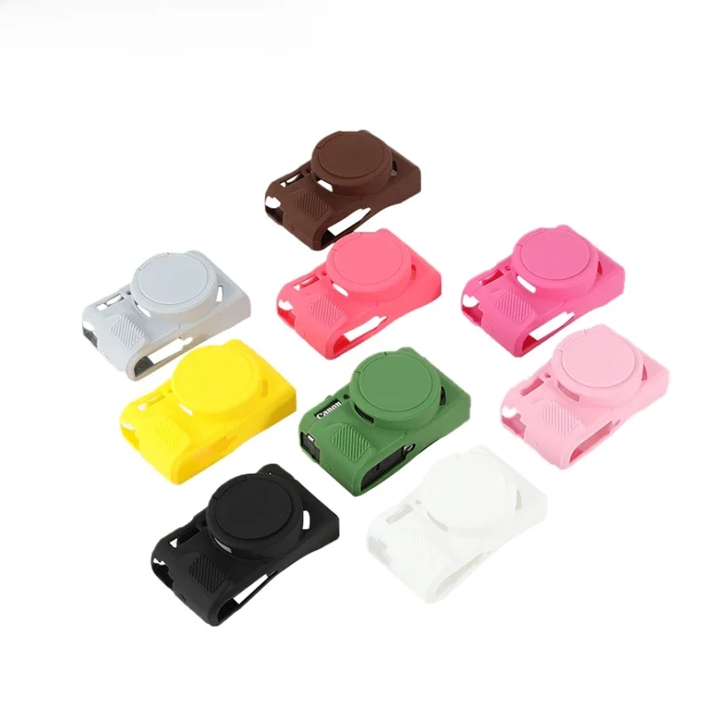 For Canon PowerShot G7 X Mark II / G7X2 Soft Silicone Protective Case with Lens Cover