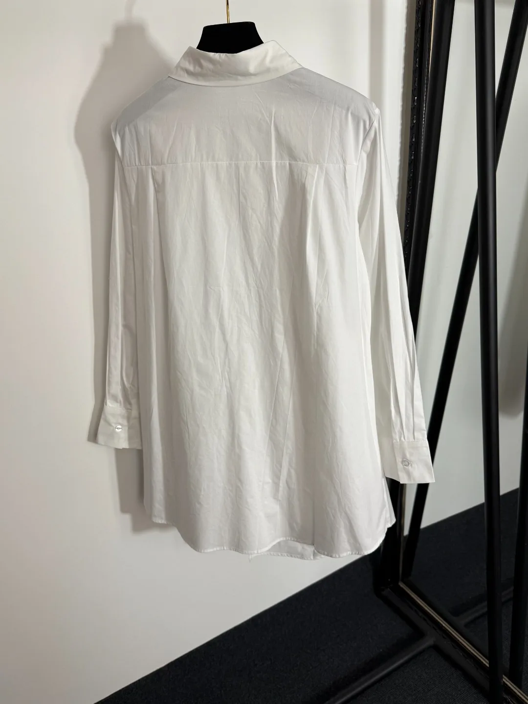Nieuwe geplooide taille mode losse shirt met lange mouwen tweekleurige jurk