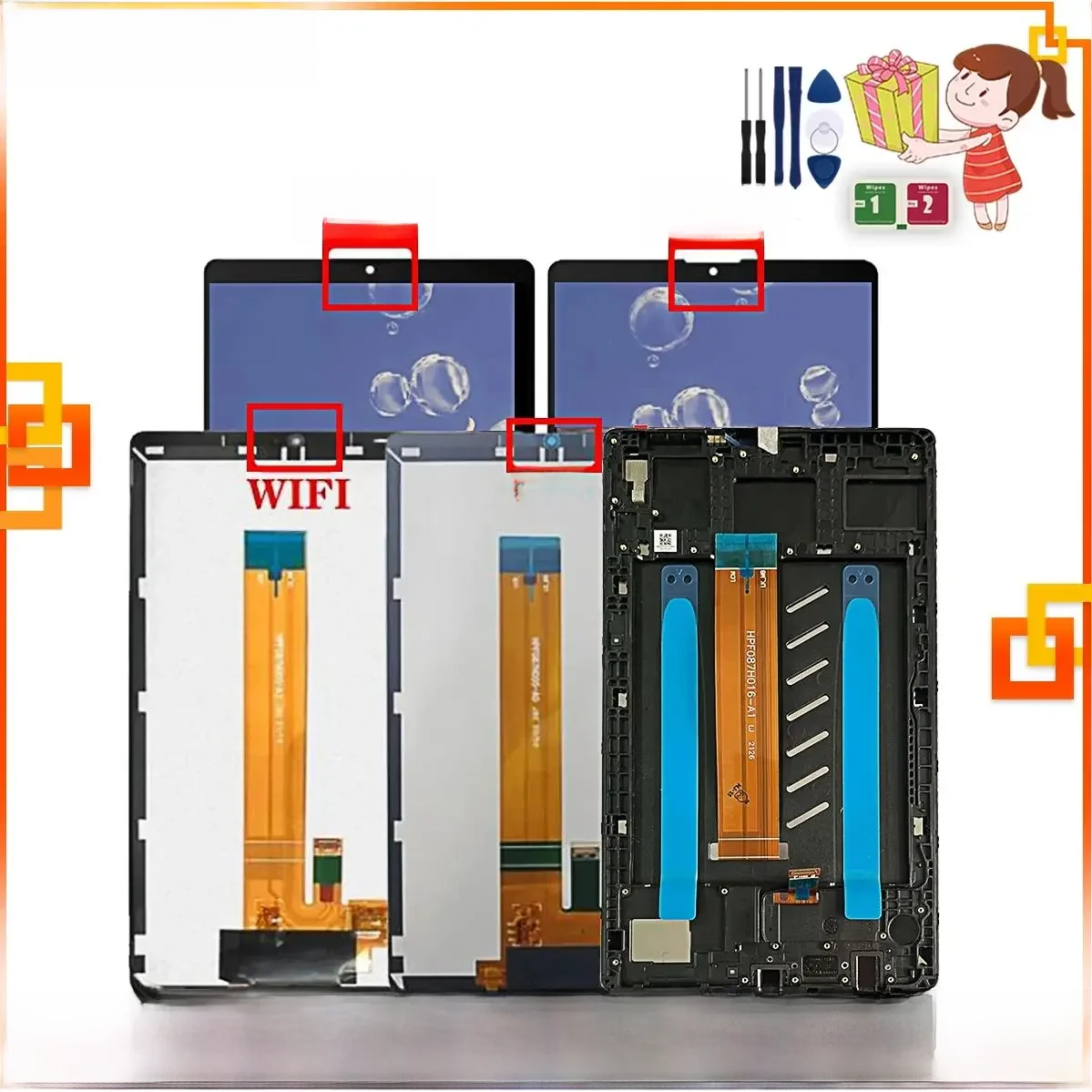 8.7 ''LCD für Samsung Tab A7 Lite SM-T220 SM-T225 T220 T225 Display Touchscreen Digitalis ierer Panel Baugruppe getestet
