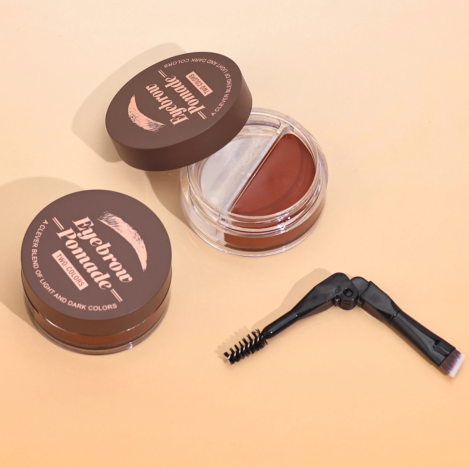 눈썹 염색 틴트 키트, 방수 빠른 염색 눈썹, 오래 지속되는 블랙 다크 브라운 눈썹 화장품, 2 in 1