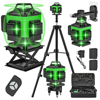 4D Laser Level With 16 Lines Horizontal And Vertical Remote Control Green Laser Self Leveling 360 ° Equipment With Tripod Tool
