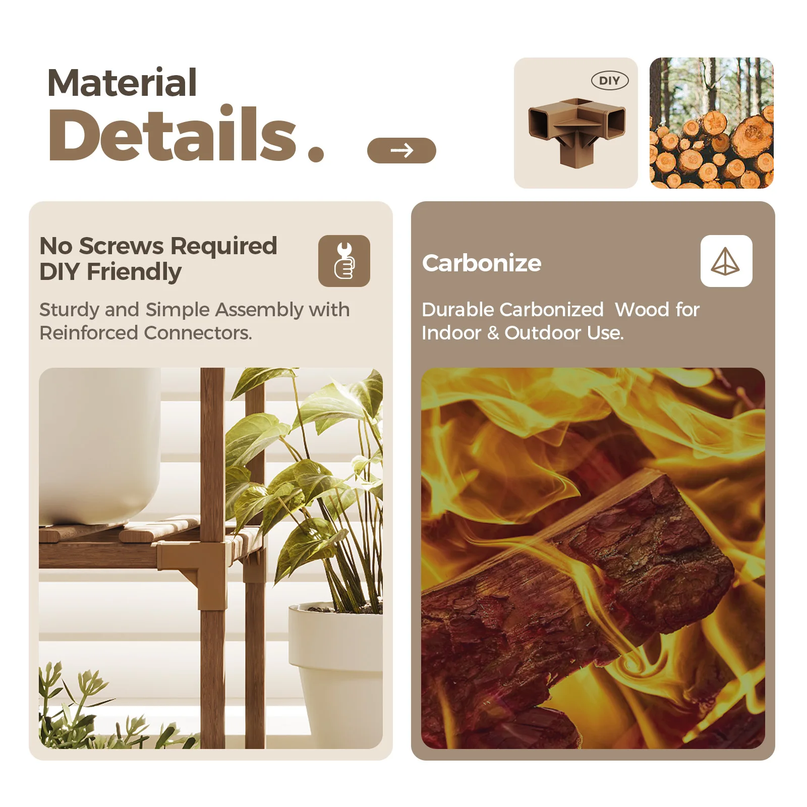 Bamworld نبات داخلي حامل نبات معلق الجرف 7 الأواني طويل القامة سلم حامل النبات كبير الخشب زهرة حامل غرفة المعيشة رف متعدد