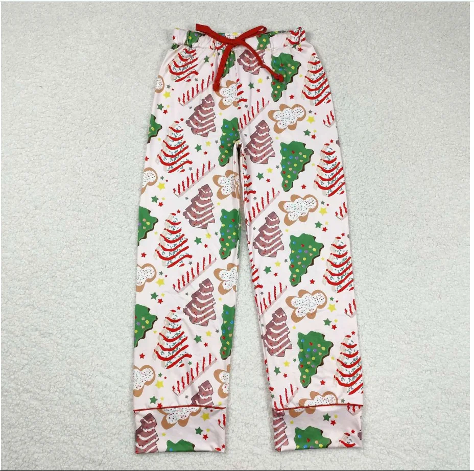 

Рождественский торт Debbie с принтом, семейные рождественские пижамы, брюки, свободные брюки для женщин и мам, одежда