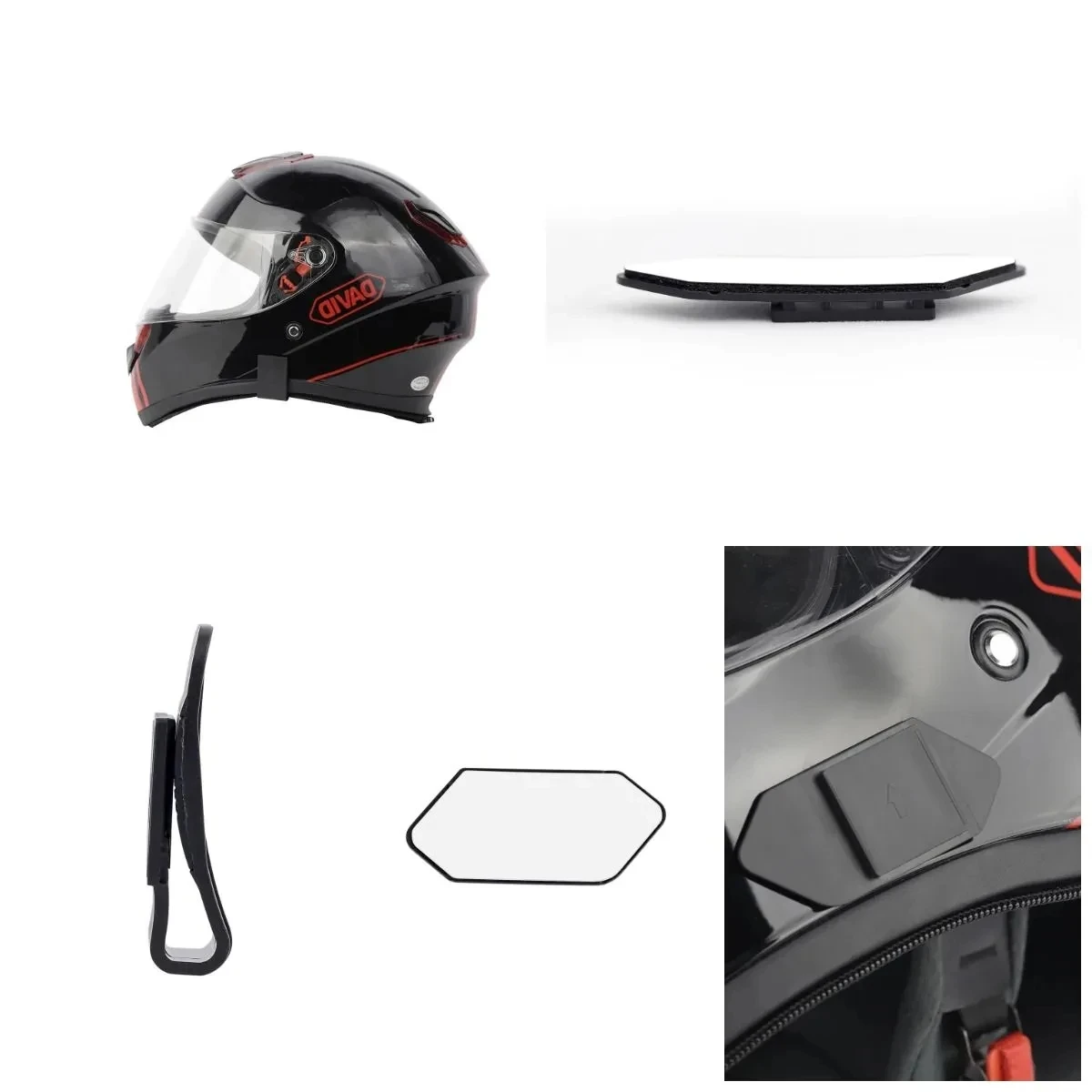 3.5MM Jack 2 In1 Earphone Headset with Mounting Clip Double-Sided Tape Base for EJEAS Q7 Q2 E6 Motorcycle Helmet Intercom image 4